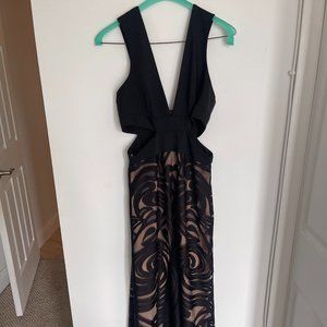 BCBG- Chic Black Sheer Evening Gown- Black- Size 0
